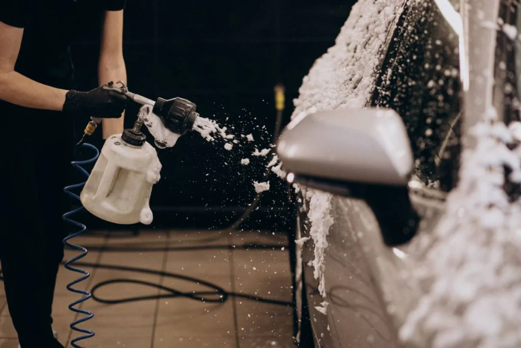 how to maintain a ceramic coated car using a foam cannon for maximum shine (3)